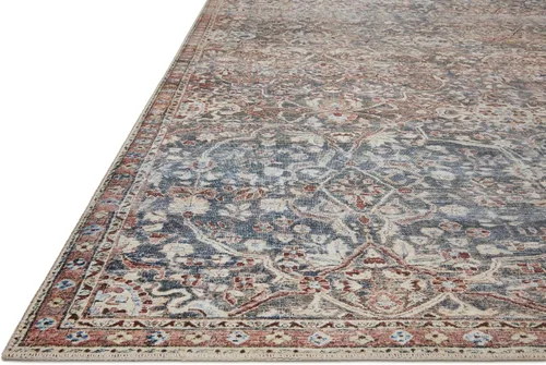 Vista 6 de Loloi Chris Loves Julia Jules Collection JUL-06 Denim/Spice 2'-3'' x 3'-9'', 0.13 pulgadas de altura, alfombra decorativa