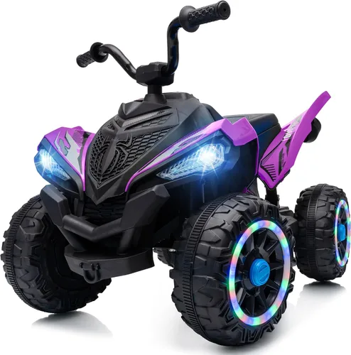 Vista 9 de Hikiddo Spider 24V Kid ATV, ATV eléctrico 4 ruedas para niños 3-6 con ruedas LED Verde