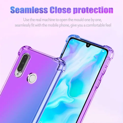 Vista 3 de Funda para Huawei P30 Lite/Nova 4E MAR-LX3A Lindas Niñas Mujeres, Gradient Slim Anti Scratch Soft TPU Funda Protectora a Prueba de Golpes