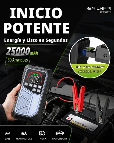 Vista 3 de Arrancador con compresor de aire, caja de salto de batería