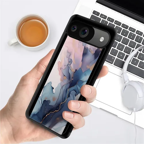 Vista 1426 de Compatible con Google Pixel 4A 5G Mobile Case Creative Acrylic Panel trasero Silicona Protección Grip especialmente diseñado para Google Pixel 4A 5G