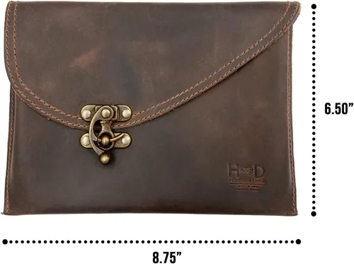 Vista 6 de Hide & Drink, Bolso de mano vintage hecho a mano de cuero de grano completo, moda para mujer