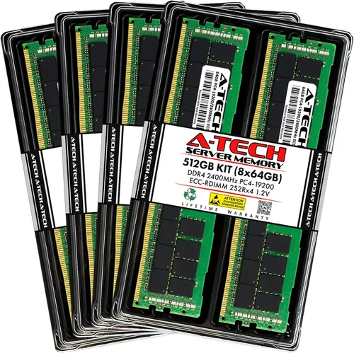 Vista 27 de A-Tech 4GB DDR4 2133MHz PC4-17000 ECC RDIMM 1Rx8 Single Rank 1.2V ECC Registered DIMM de 288 pines Módulo de actualización de memoria RAM