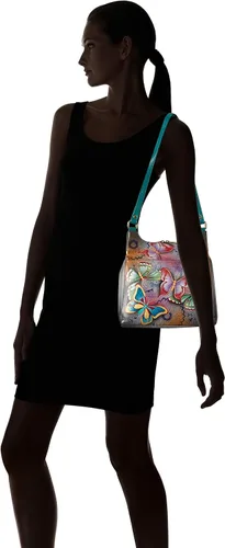 Vista 8 de Anna by Anuschka Obra de arte original pintada a mano, cuero auténtico, cartera de triple compartimento