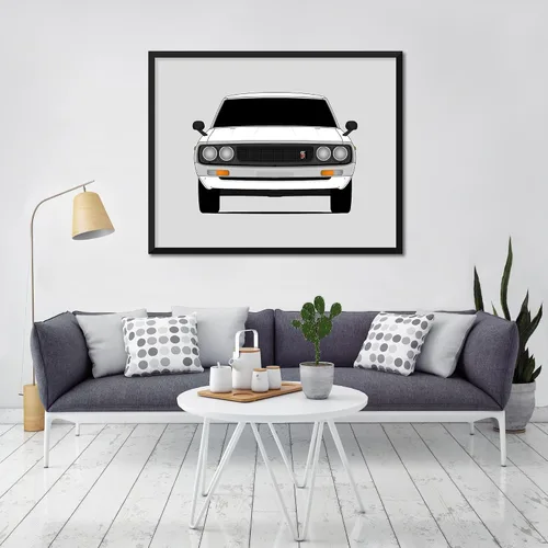 Vista 9 de Custom Car Posters Handmade Poster compatible with Nissan Skyline GT-R KPGC110 1973 Print Wall Art Décor - 8x10 Metallic Print (Unframed)