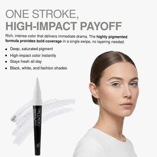 Vista 7 de Palladio Immortal Kajals - Delineador de ojos en crema duradero, forros cónicos multiusos, crea efectos suaves y ahumados, aplicación ultra suave