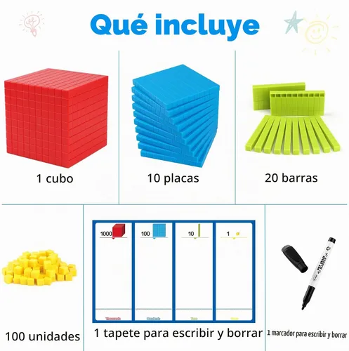 Vista 6 de Torlam 131 bloques base de diez bloques para matemáticas – Bloques de valor posicional, base de plástico, 10 manipuladores matemáticos de primer