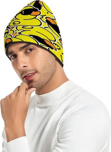Vista 6 de Gorro para hombre y mujer, diseño geométrico, decorativo, con girasol, cálido, de punto