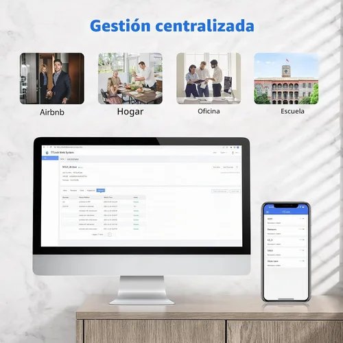 Vista 4 de CATCHFACE Cerradura inteligente de huellas dactilares, habilitada para WiFi, cerradura de puerta biométrica con aplicación gratuita, comparte Ekey