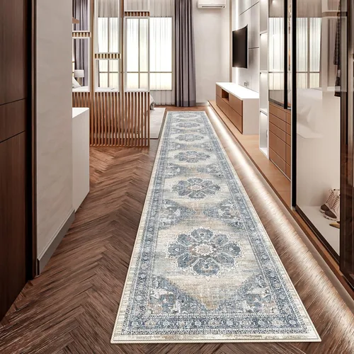 Vista 42 de YOUFORTONG Alfombra Lavable de 2 x 3 Pulgadas para Entrada: Alfombra Antideslizante Vintage para Interiores con Respaldo de Goma para Sala de Estar