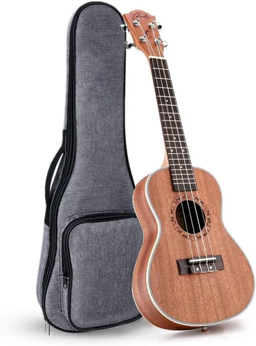 Vista 14 de Ranch - Ukulele profesional, de madera, kit de ukelele con 12 lecciones en línea gratis 15% Longer Sustain, Warmer Woodier Tone, Sapele &
