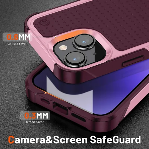 Vista 372 de Jeylly Funda para iPhone SE/Funda para iPhone 5S, Exterior de Plástico Duro que Absorbe Golpes + Interior de Silicona de Goma Defensor contra