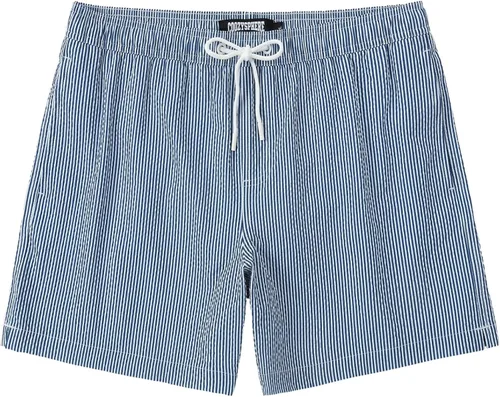 Vista 15 de Men's Swim Shorts Seersucker Swimming Trunks for Men Beach Shorts Quick Dry Bathing Suit 5"/7"/9" with Pockets