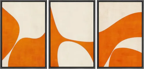 Vista 280 de SIGNFORD - Set de obras de arte en lienzo enmarcado para pared, ilustraciones abstractas de neblina del desierto en tonos neutros beige y marrón