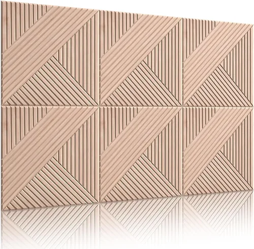 Vista 11 de Paneles acústicos decorativos, paquete de 8 paneles de arte de pared grandes absorbentes de sonido de 48 x 32 pulgadas, paneles de espuma