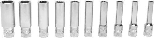 Vista 5 de Genius Tools Juego de llaves de vaso de mano profundas SAE de 10 piezas de 1/4" (12 puntos) - TW-210SD