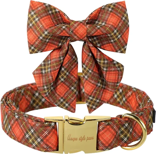 Vista 26 de Unique style paws - Collar con lazo de pera de algodón para perros, collar de verano ajustable para perros pequeños, medianos y grandes - XS