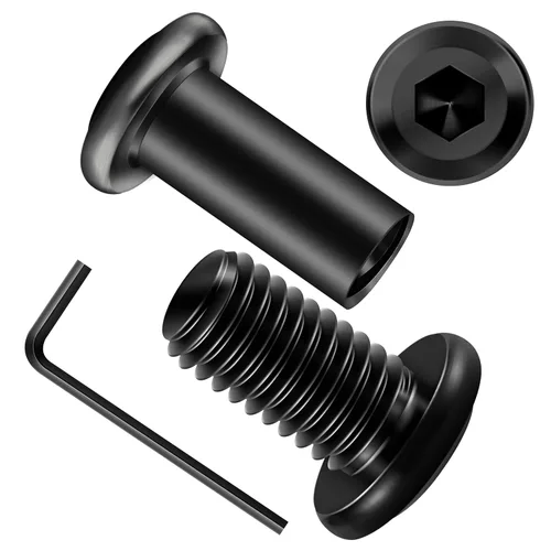 Vista 29 de Mywish M5 x 8mm 20 piezas de tornillos de cabeza plana con rosca hexagonal, pernos de acero inoxidable 304 para muebles con rosca completa, óxido