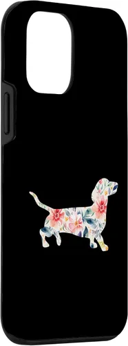 Vista 3 de Funda para perro salchicha floral para iPhone 12 mini