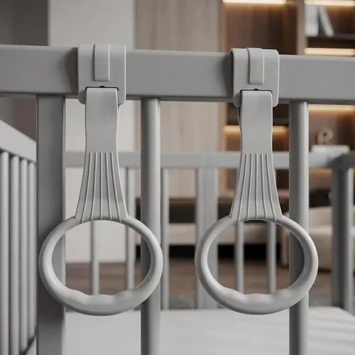 Vista 4 de 2 anillos de dominadas para corralito para bebés: anillos para corral de juegos, asistente de ejercicios de caminar para bebés, corralito y cuna
