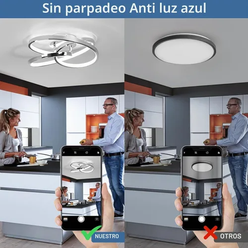 Vista 3 de Lámparas de Techo LED, 36W Lámpara de Techo LED Moderna de Montaje al Ras, Blanco Frío 6000K Luces de Techo Cercanas al Techo para Pasillo