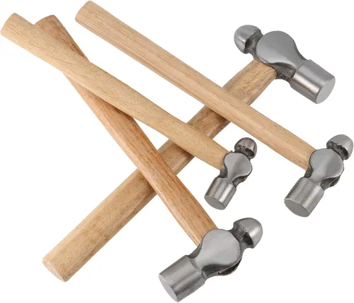 Vista 5 de Martillo de bola de 4 piezas, 8 onzas, 16 onzas, 24 onzas, 32 onzas, mango de madera y agarre antideslizante de absorción de impactos para remaches