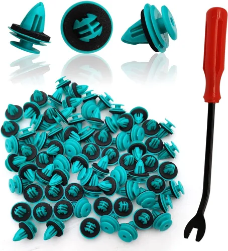 Vista 6 de 100 piezas de clips de retención tipo empuje de nylon para cubierta del motor, protección contra salpicaduras del parachoques, forro