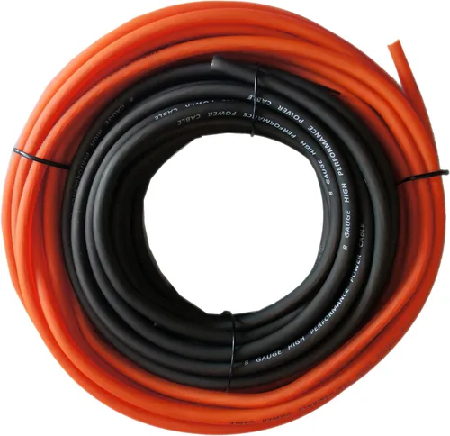 Vista 9 de Cable de alimentación RD True calibre 4 AWG CCA de 25 pies naranja y cable de batería de tacto suave de tierra negra de 25 pies, sistema estéreo