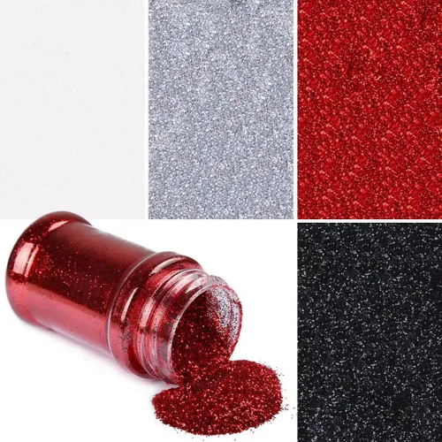 Vista 3 de TORC Juego de purpurina fina de 6 onzas, blanco, plateado, rojo y negro, para Navidad, resina, manualidades, vasos, cosméticos, uñas, manualidades