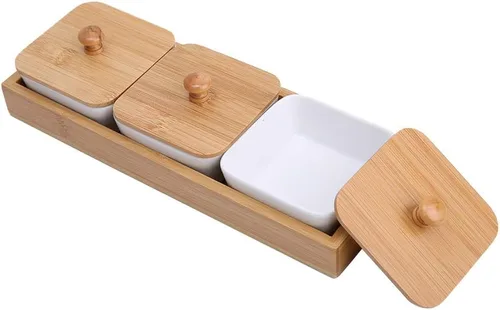 Vista 7 de TOPINCN Plato de cerámica para servir, plato rectangular con cubierta de bandeja, plato de postre para fiestas, aperitivos y cenas