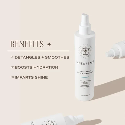 Vista 3 de INNERSENSE Organic Beauty - Acondicionador Natural Sweet Spirit Sin Enjuague Desenredante, Hidratante, Suavizante Cuidado del Cabello Sin
