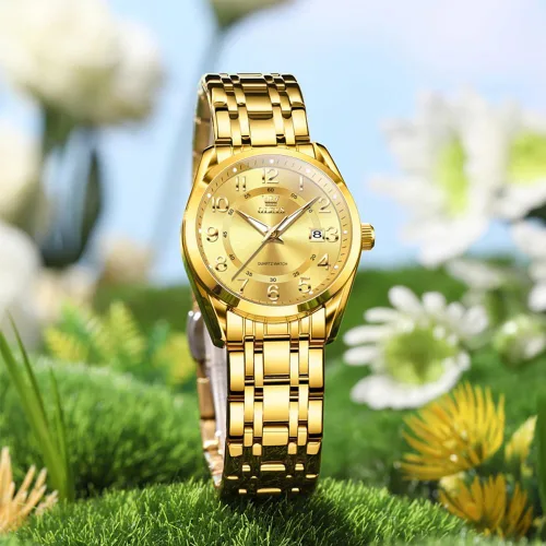 Vista 7 de OLEVS Reloj de pulsera de cuarzo para mujer, de acero inoxidable, impermeable, luminoso, fecha, fácil de leer, para mujer
