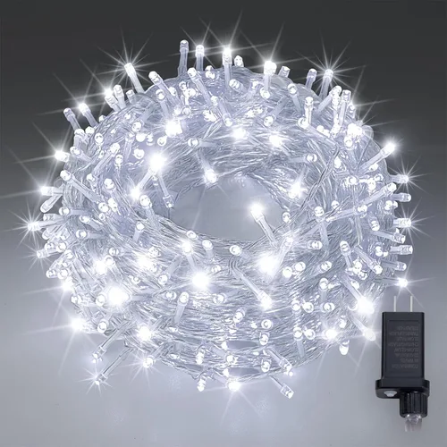 Vista 12 de Etinga - Guirnalda de 100 luces LED rosa, 33 pies con enchufe, luces de hadas decorativas con 8 modos para interiores y exteriores, dormitorio