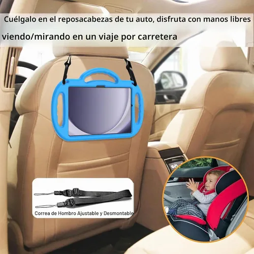 Vista 6 de LTROP Funda para Samsung Galaxy Tab A11 Plus 2025 / A9 Plus 2023 de 11 pulgadas con asa de correa para el hombro y soporte, funda a prueba de golpes