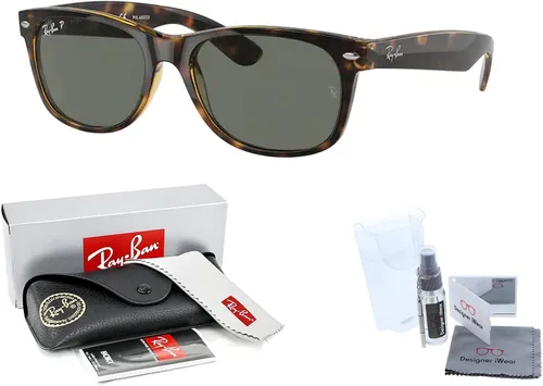 Vista 2 de Ray-Ban RB2132 NEW WAYFARER - Gafas de sol para hombres y mujeres + paquete con kit de cuidado de gafas de cortesía de diseñador iWear