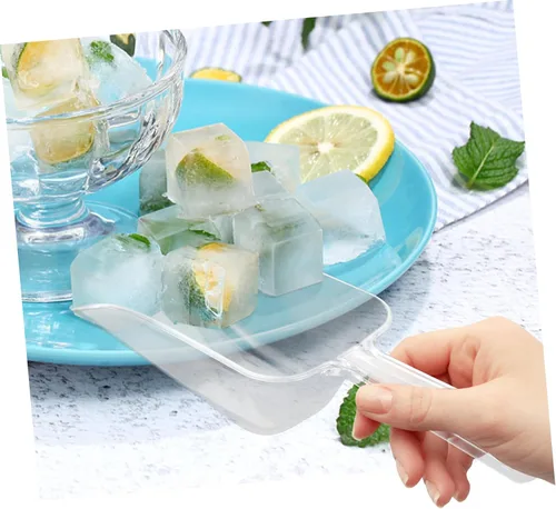 Vista 2 de Zerodeko Espátula cilíndrica para helado de 4 piezas, mini taza medidora de plástico para postre estilo aleatorio