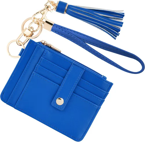 Vista 29 de KNGITRYI Billeteras pequeñas de pulsera para mujer RFID para tarjetas de crédito, cartera con llavero, cartera para tarjetas de crédito