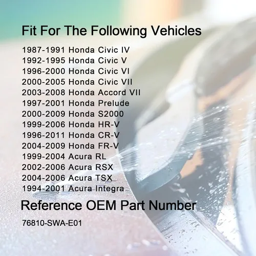 Vista 6 de Kit de boquillas de limpiaparabrisas delantero para Honda Acura Civic 87-05, CRV 96-11, HR-V 99-06, Accord 03-08, RSX 02-06, TSX 04-06 reemplaza
