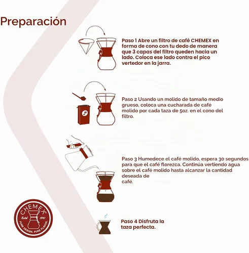 Vista 4 de Cafetera de vidrio para verter Chemex - Serie Clásica - 8 tazas - Embalaje exclusivo