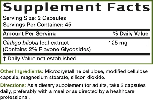 Vista 8 de Bronson Ginkgo Biloba Extra Strength Apoya la función cerebral y la memoria, 90 cápsulas vegetarianas Vegetariano, sin OMG, sin gluten, sin soja