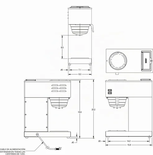 Vista 2 de BUNN - 33200.0002 VPR-2EP Cafetera comercial Pourover de 12 tazas más 2 decantadores comerciales fáciles de verter
