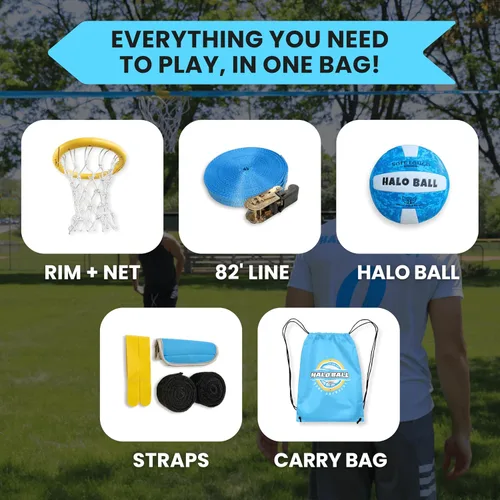 Vista 8 de HALO BALL Aro de baloncesto portátil con altura ajustable – Juega el juego flotante al aire libre en la playa, césped, patio trasero, piscina