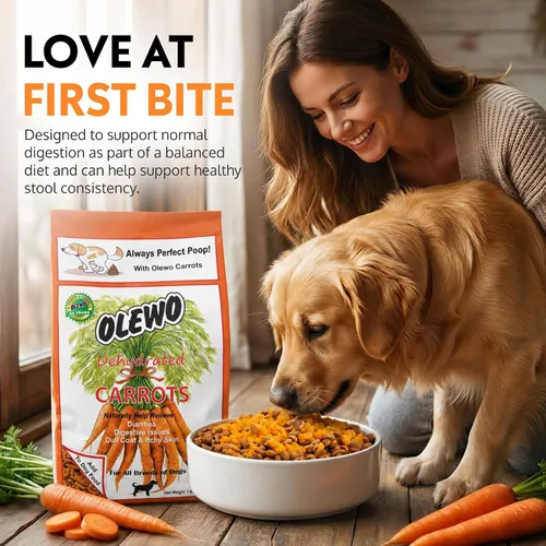 Vista 8 de Deshidratado de Olewo zanahorias suplemento del alimento de perro, tamaño del ensayo, 1 libra Real-food digestive support. Whole-food alternative