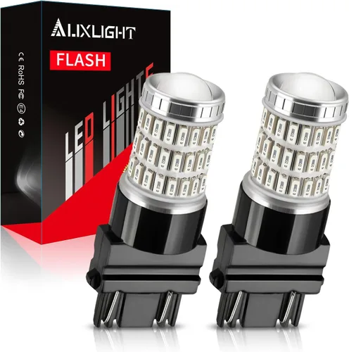 Vista 9 de AUXLIGHT Bombillas LED estroboscópicas y traseras de freno 1156 7506, color rojo, 320 % más brillante, 1141 1003 BA15S 1156A, bombillas LED