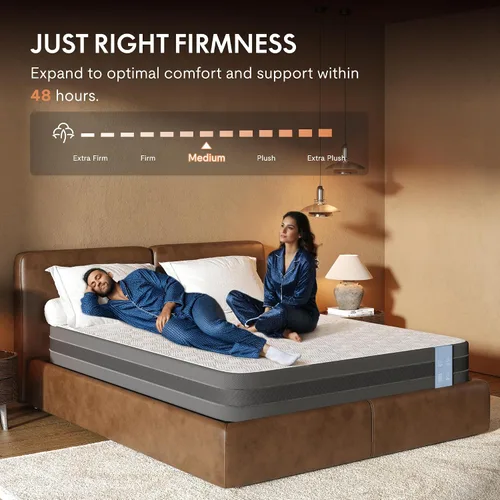 Vista 6 de FLEXISPOT Cama ajustable todo en uno Queen con colchón de espuma viscoelástica de gel refrescante de 10 pulgadas, marco de cama tapizado