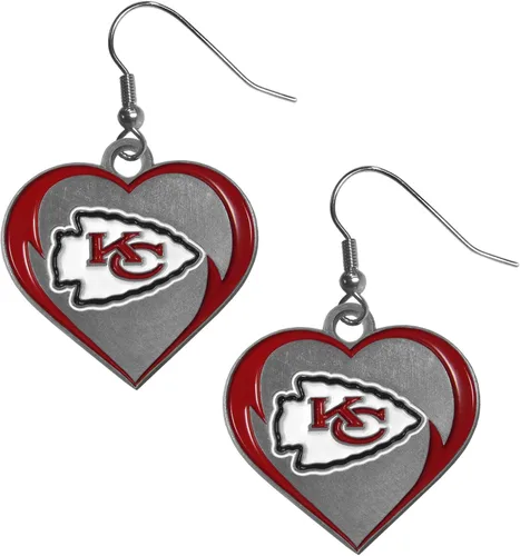 Vista 13 de Siskiyou NFL unisex-adult Heart Dangle Earrings