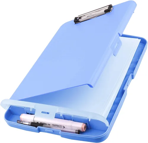 Vista 16 de HWPRATO Organizador de Portapapeles con Almacenamiento Portapapeles Plegable para Enfermería Carpeta de Archivo de Plástico con Estuche de Azul