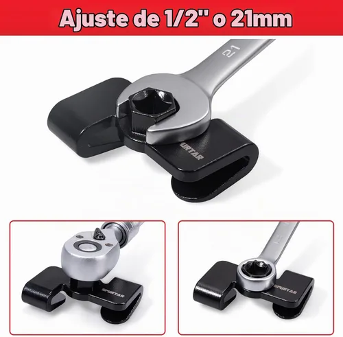 Vista 3 de Spurtar Universal Wrench Extender Tool for 1/2" Drive, 21mm Hex Drive
