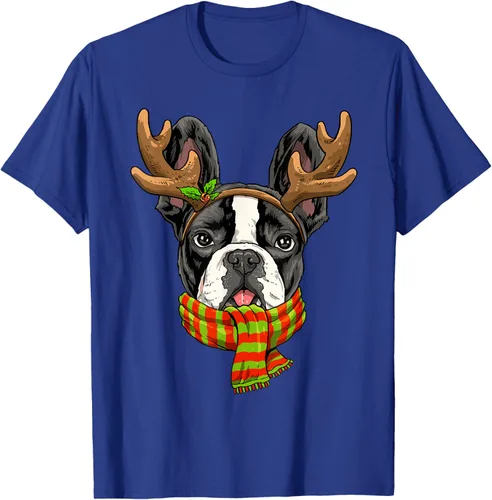 Vista 19 de Camiseta de Navidad para perro Bulldog Francés, Negro, S