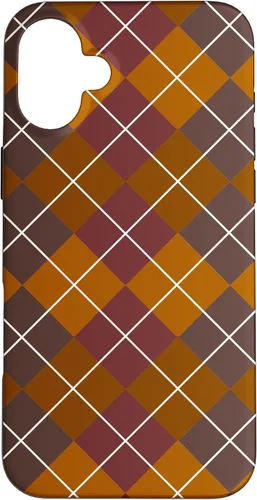 Vista 22 de iPhone 16 lindo tartán marrón cuadros para niñas escocesas y otoño otoño caso